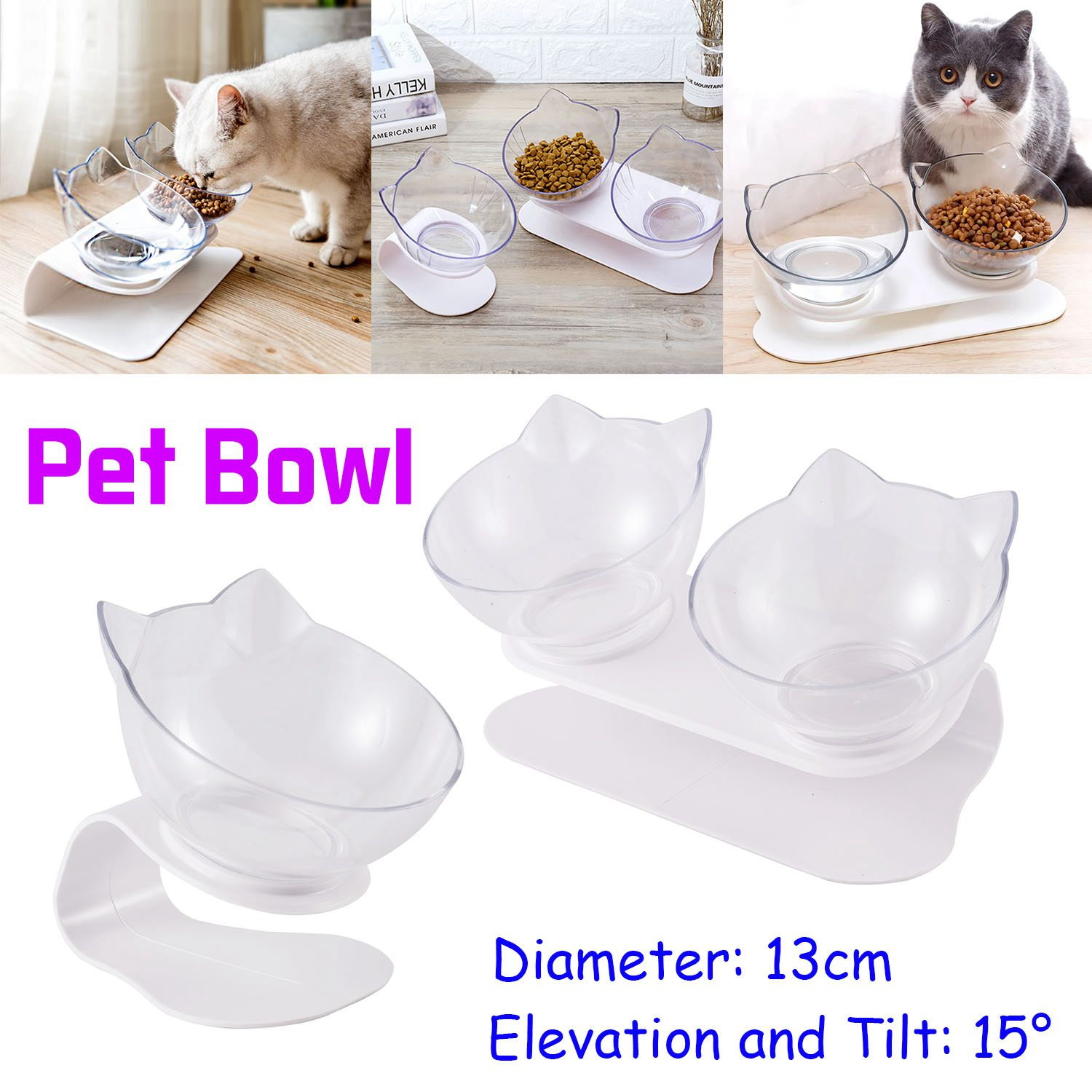 Anti-Vomiting Orthopedic Pet Bowl Non-slip Tilt Pet Cat Dog Water Feeder L3DE 